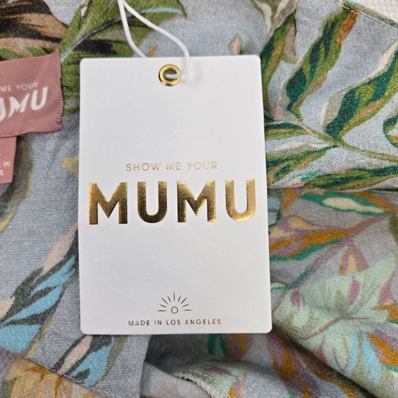 NWT Show Me Your MuMu Floral Lauren Tie Mini Dress Size Large - Picture 4 of 10